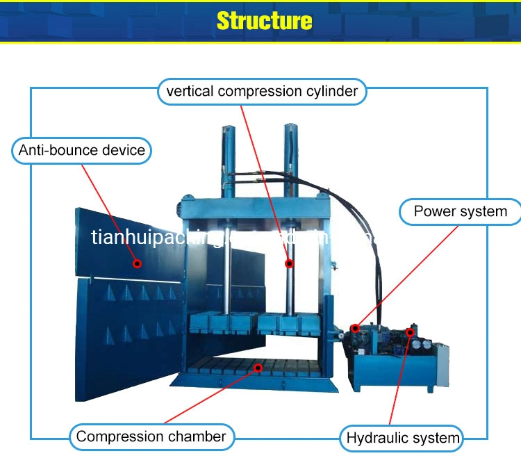 Customized Vertical Hydraulic Baling Machine Waste Paper Plastic Metal Scrap Baler